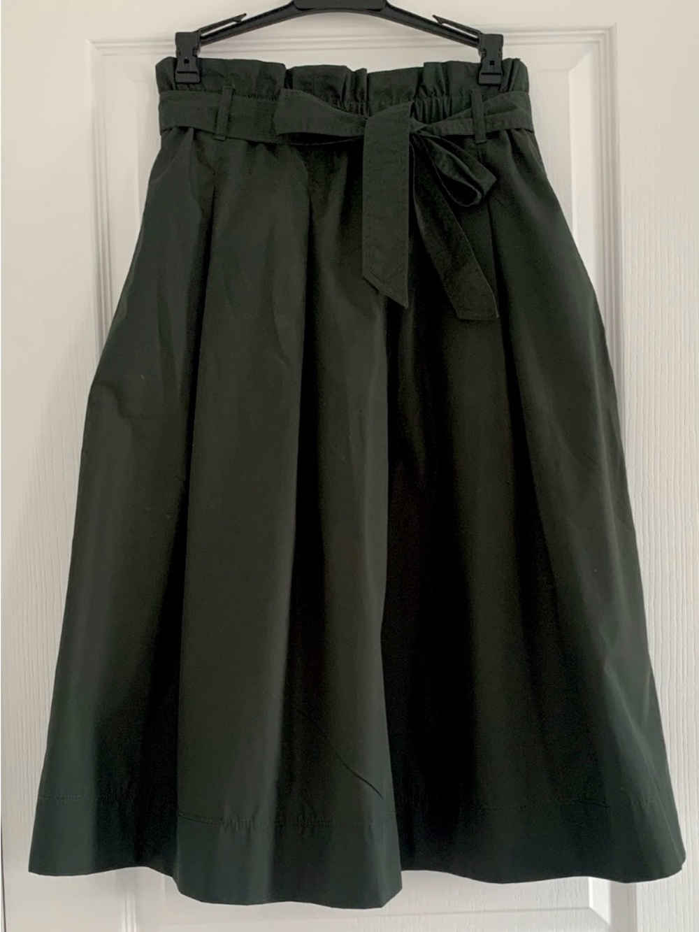 H&M Olive Green Paperbag Midi A-Line Skirt - Picture 2 of 8